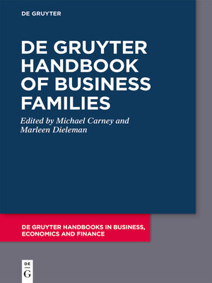 cover image of De Gruyter Handbook of Business Families